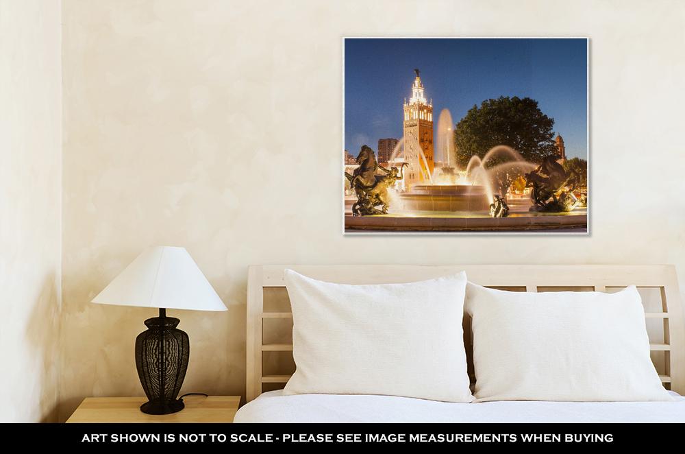 Gallery Wrapped Canvas, Kansas City Missouri Fountain At Country Club Plaza