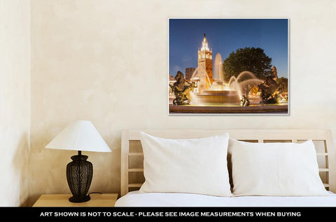 Gallery Wrapped Canvas, Kansas City Missouri Fountain At Country Club Plaza